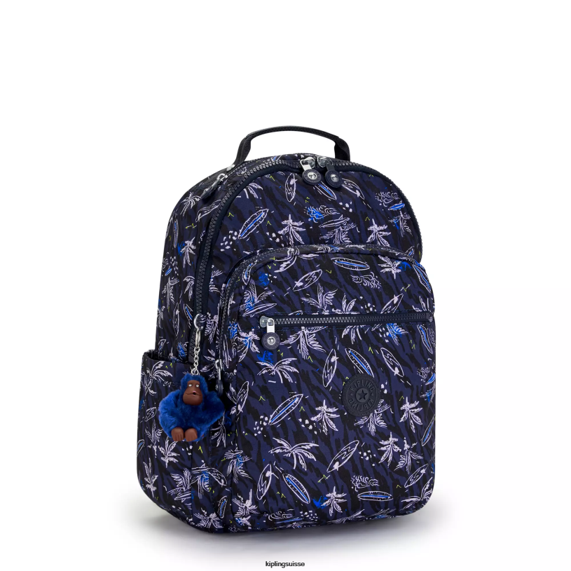 Kipling sacs à dos pour ordinateur portable impression de mer de surf femmes séoul ​​grand sac à dos pour ordinateur portable 15" imprimé FPRN464