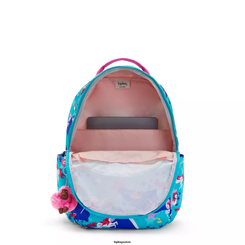 Kipling sacs à dos pour ordinateur portable licornes de l'espace femmes séoul ​​grand sac à dos pour ordinateur portable 15" imprimé FPRN463