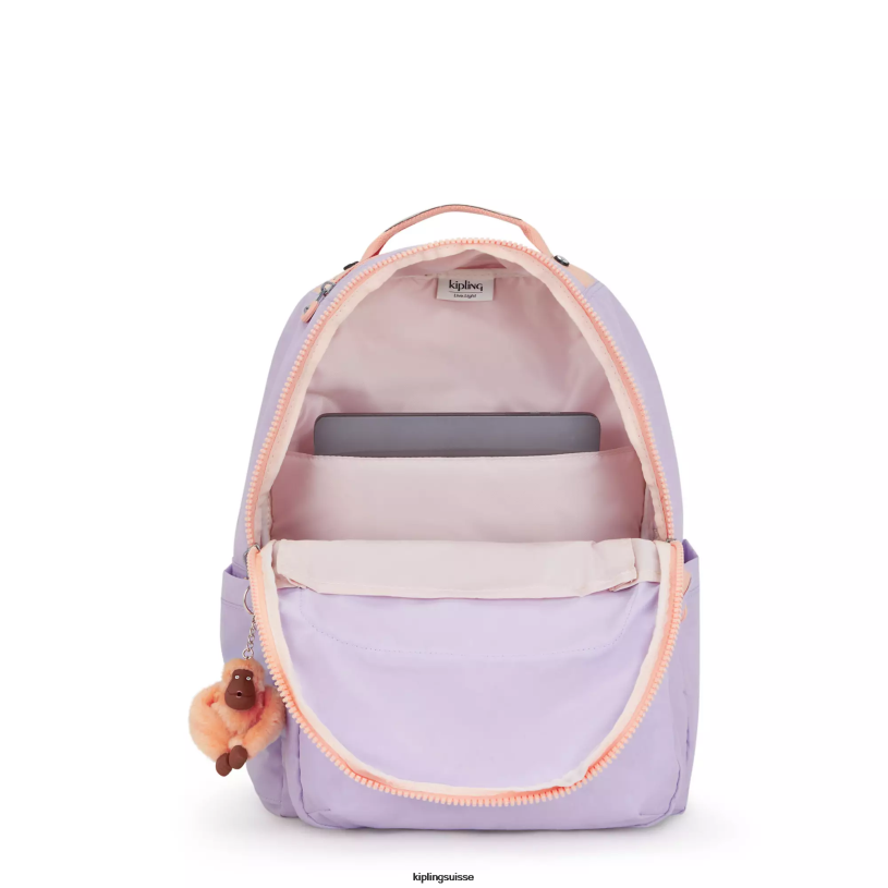 Kipling sacs à dos pour ordinateur portable lilas sans fin c femmes grand sac à dos pour ordinateur portable 15" séoul FPRN434