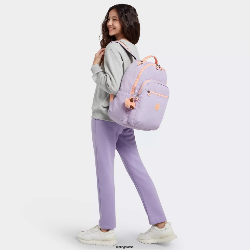 Kipling sacs à dos pour ordinateur portable lilas sans fin c femmes grand sac à dos pour ordinateur portable 15" séoul FPRN434