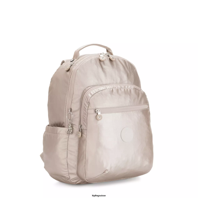 Kipling sacs à dos pour ordinateur portable lueur métallique femmes séoul ​​grand sac à dos métallique pour ordinateur portable 15" FPRN503