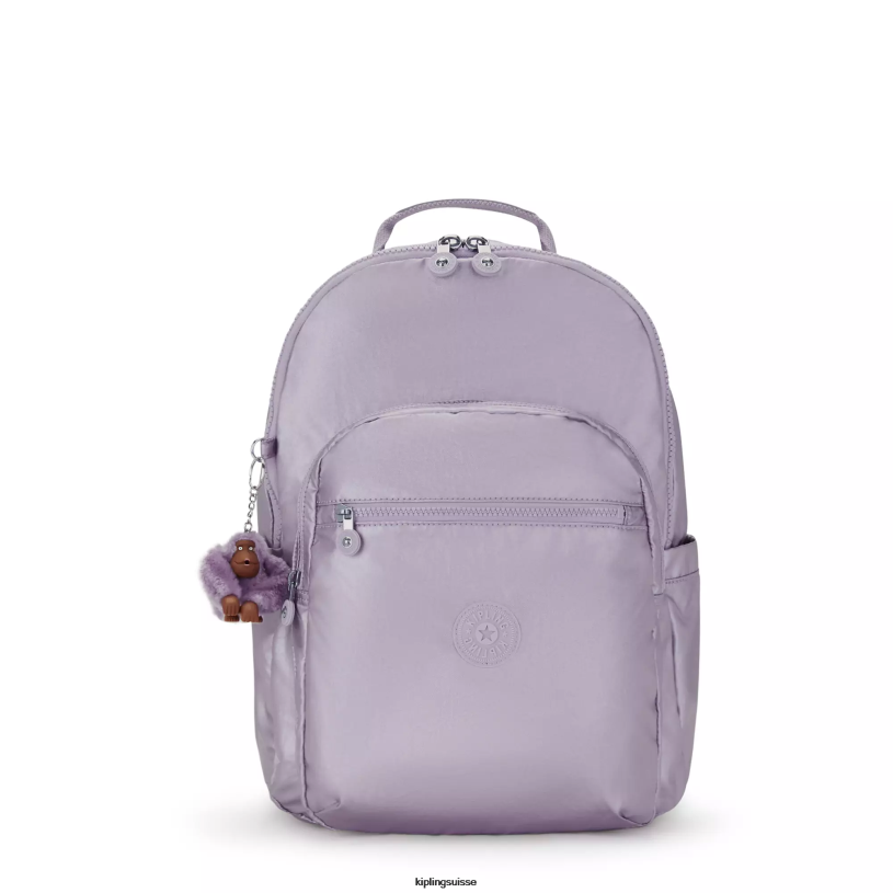 Kipling sacs à dos pour ordinateur portable orchidée métallique femmes séoul ​​grand sac à dos métallique pour ordinateur portable 15" FPRN502