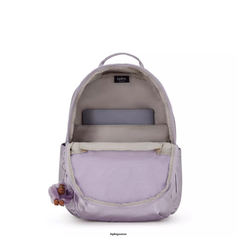 Kipling sacs à dos pour ordinateur portable orchidée métallique femmes séoul ​​grand sac à dos métallique pour ordinateur portable 15" FPRN502