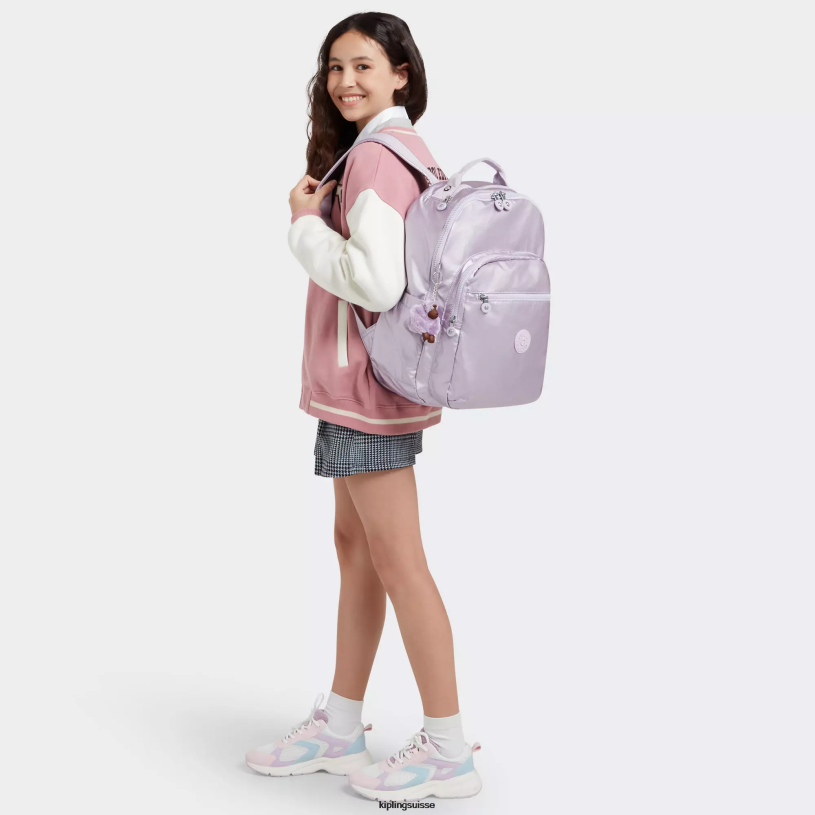 Kipling sacs à dos pour ordinateur portable orchidée métallique femmes séoul ​​grand sac à dos métallique pour ordinateur portable 15" FPRN502