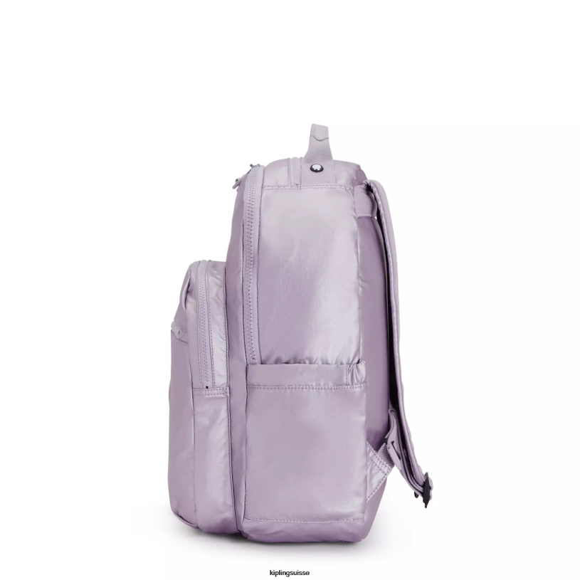 Kipling sacs à dos pour ordinateur portable orchidée métallique femmes séoul ​​grand sac à dos métallique pour ordinateur portable 15" FPRN502