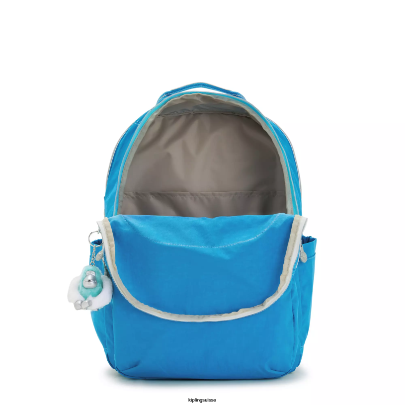 Kipling sacs à dos pour ordinateur portable plaisir bleu désireux femmes séoul ​​très grand sac à dos pour ordinateur portable 17" FPRN440