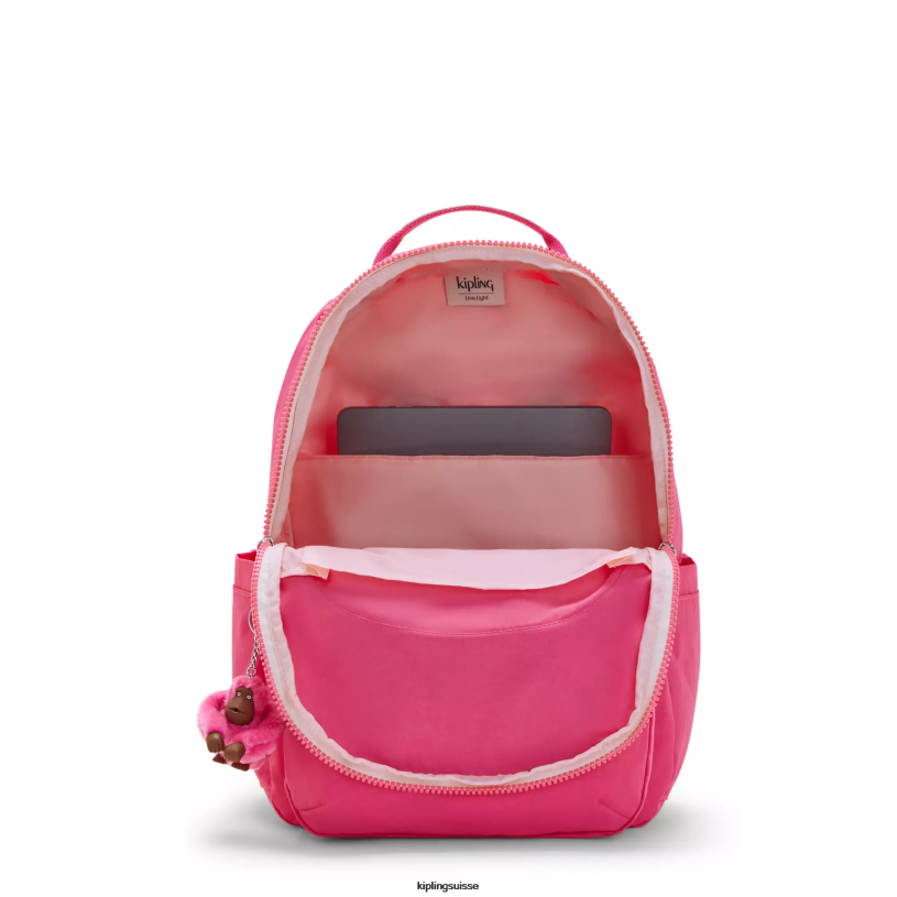 Kipling sacs à dos pour ordinateur portable rose frais femmes grand sac à dos pour ordinateur portable 15" séoul FPRN428