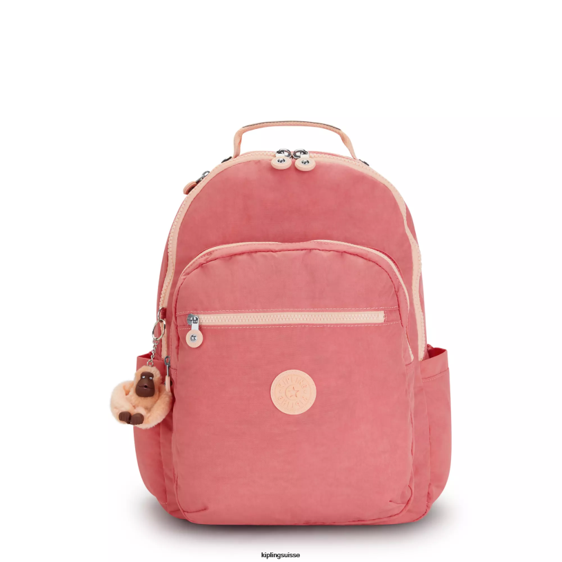 Kipling sacs à dos pour ordinateur portable rose joyeux femmes grand sac à dos pour ordinateur portable 15" séoul FPRN433