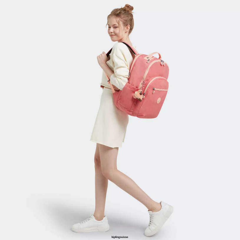 Kipling sacs à dos pour ordinateur portable rose joyeux femmes séoul ​​très grand sac à dos pour ordinateur portable 17" FPRN452