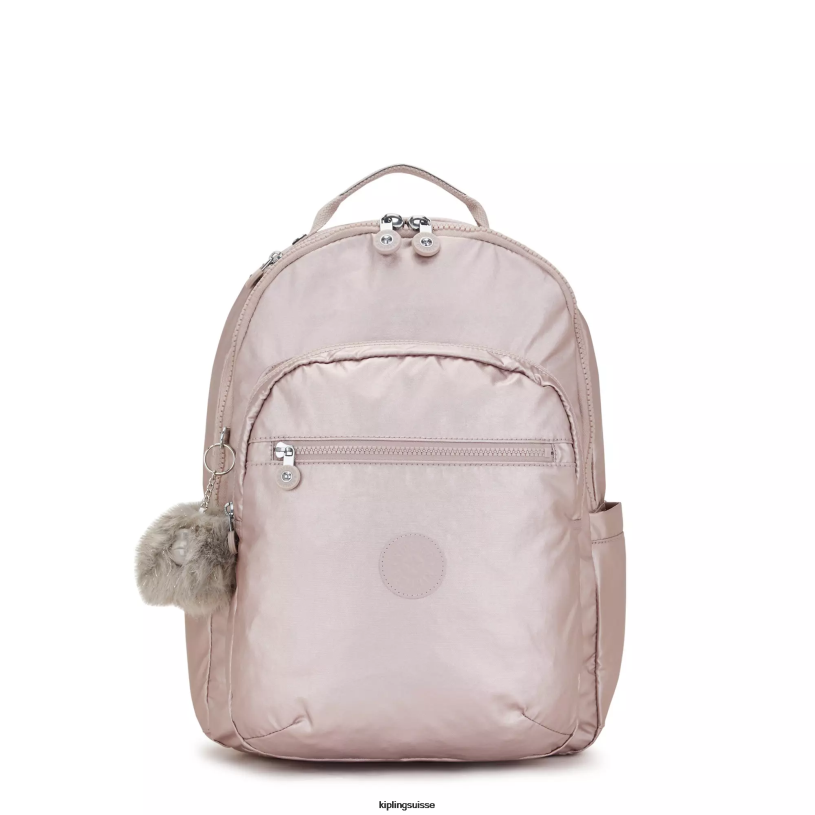 Kipling sacs à dos pour ordinateur portable rose métallique femmes séoul ​​grand sac à dos métallique pour ordinateur portable 15" FPRN461 - Cliquez sur l'image pour la fermer