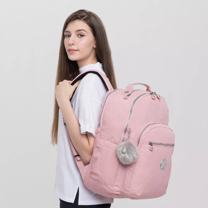 Kipling sacs à dos pour ordinateur portable rose nuptiale femmes séoul ​​très grand sac à dos pour ordinateur portable 17" FPRN451