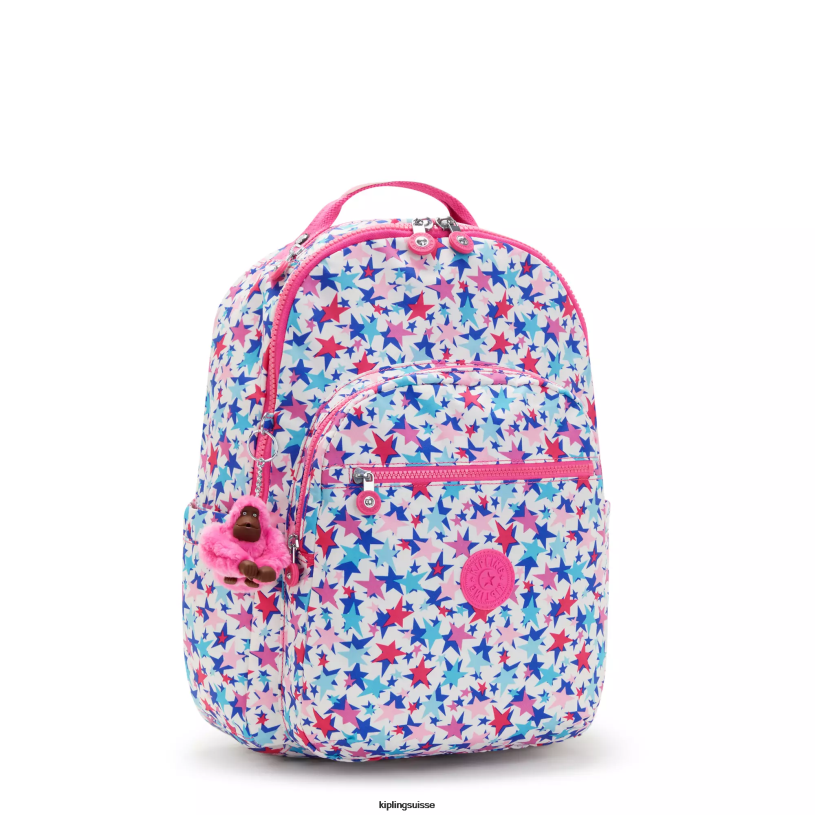 Kipling sacs à dos pour ordinateur portable étoiles de pavot femmes séoul ​​grand sac à dos pour ordinateur portable 15" imprimé FPRN462