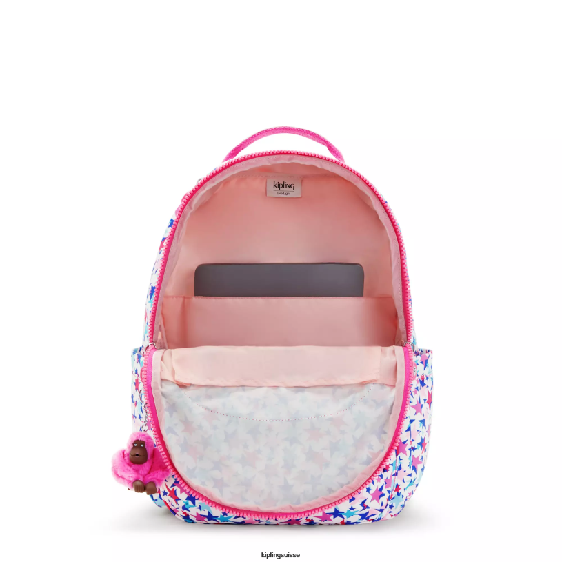 Kipling sacs à dos pour ordinateur portable étoiles de pavot femmes séoul ​​grand sac à dos pour ordinateur portable 15" imprimé FPRN462