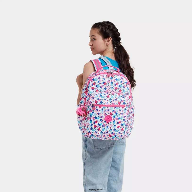 Kipling sacs à dos pour ordinateur portable étoiles de pavot femmes séoul ​​grand sac à dos pour ordinateur portable 15" imprimé FPRN462