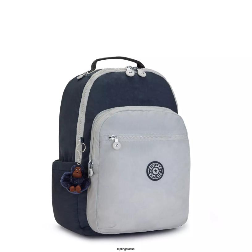 Kipling sacs à dos pour ordinateur portable vrai bleu gris femmes grand sac à dos pour ordinateur portable 15" séoul FPRN430