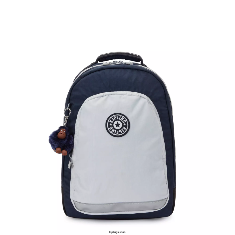 Kipling sacs à dos pour ordinateur portable vrai bleu gris femmes sac à dos pour ordinateur portable 17" salle de classe FPRN435