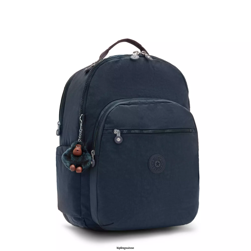 Kipling sacs à dos pour ordinateur portable vrai ton bleu femmes séoul ​​très grand sac à dos pour ordinateur portable 17" FPRN487