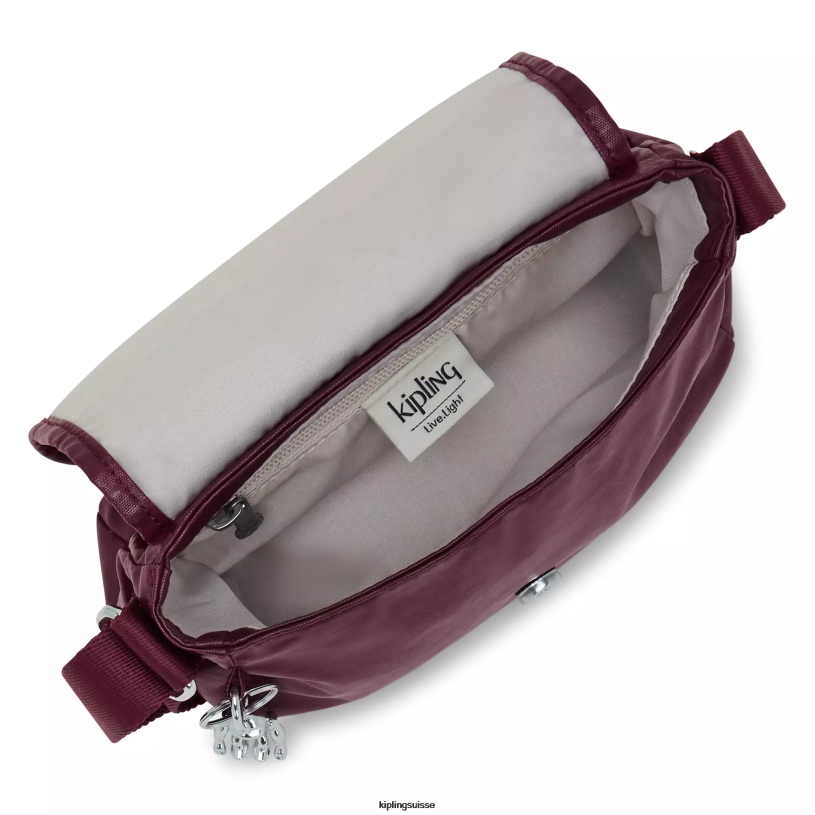 Kipling mini-sacs laque bordeaux femmes mini sac à bandoulière sabian métallisé FPRN99