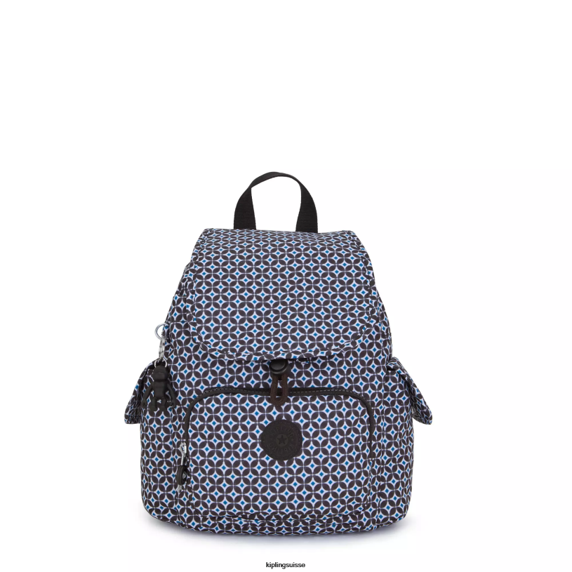 Kipling mini-sacs tuile noirâtre femmes city ​​pack mini sac à dos imprimé FPRN498