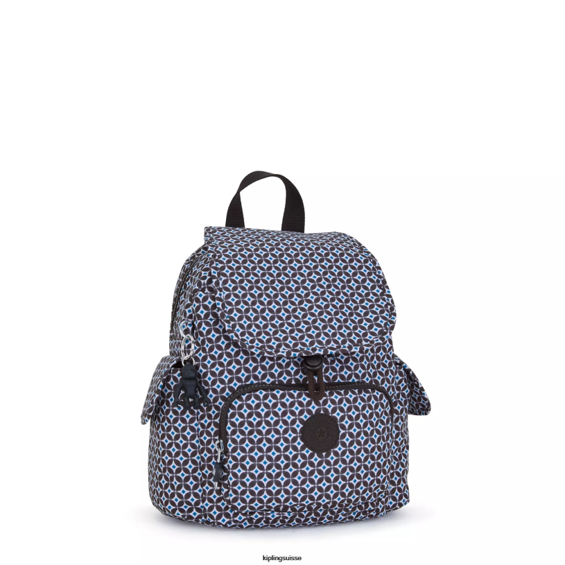 Kipling mini-sacs tuile noirâtre femmes city ​​pack mini sac à dos imprimé FPRN498