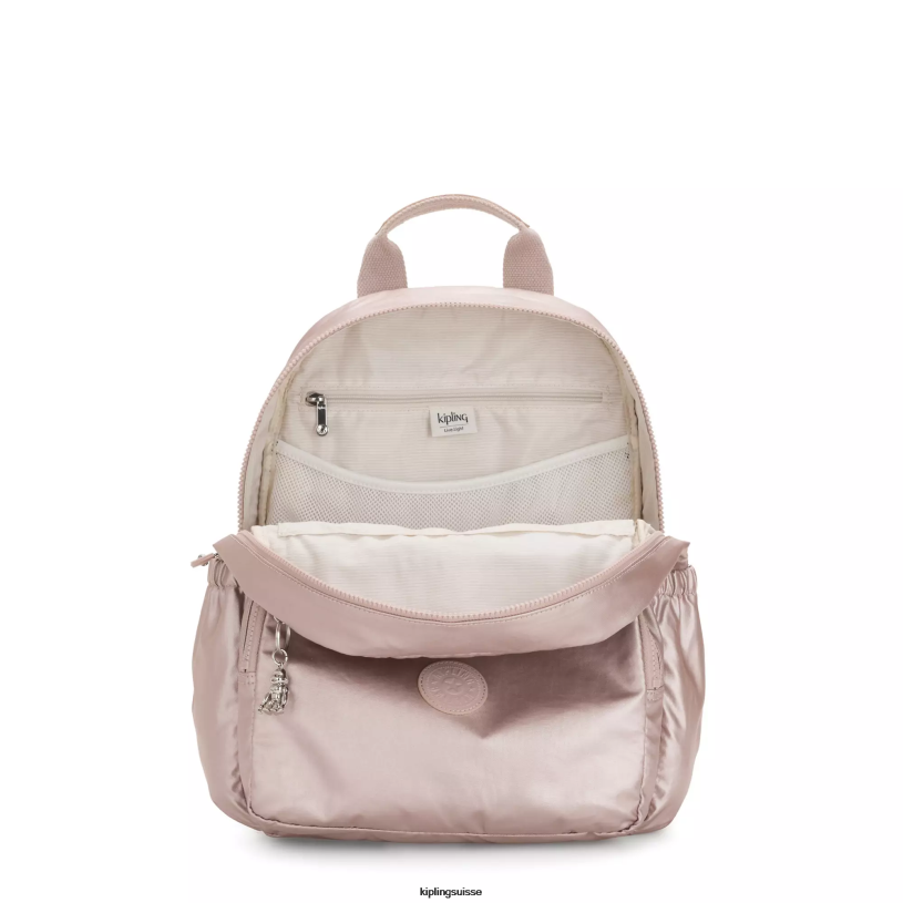 Kipling sac de couches bébé rose métallique femmes sac à dos à langer maisie FPRN279