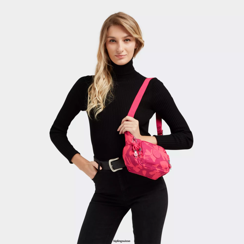 Kipling sacs à bandoulière fleur de corail femmes gabbie mini sac à bandoulière imprimé FPRN138