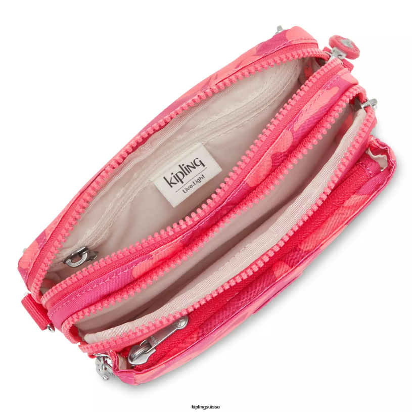 Kipling sacs à bandoulière fleur de corail femmes sac à bandoulière convertible à imprimés multiples abanu FPRN320