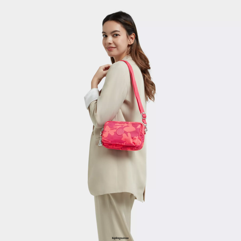 Kipling sacs à bandoulière fleur de corail femmes sac à bandoulière convertible à imprimés multiples abanu FPRN320