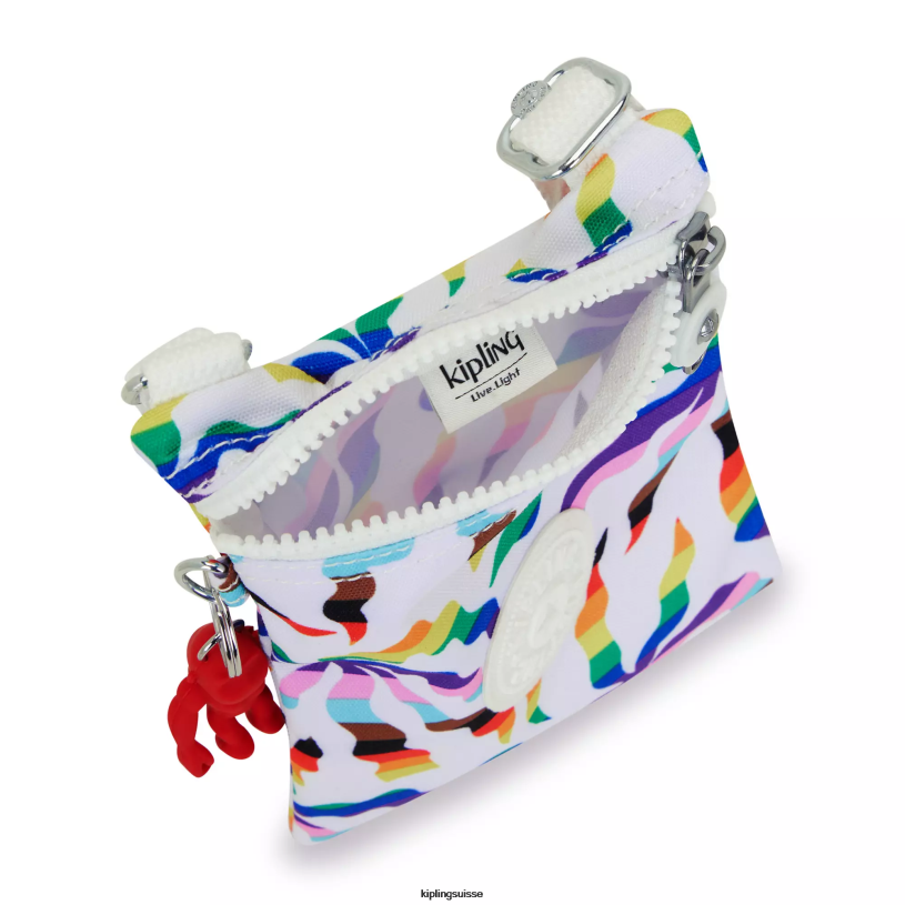 Kipling sacs à bandoulière palmier arc-en-ciel femmes mini sac à bandoulière imprimé afia lite FPRN36