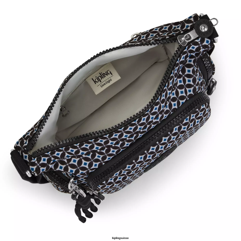 Kipling sacs à bandoulière tuile noirâtre femmes gabbie mini sac à bandoulière imprimé FPRN140