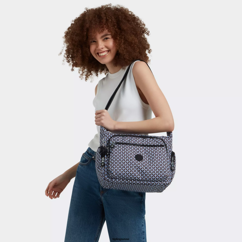 Kipling sacs à bandoulière tuile noirâtre femmes gabbie sac à bandoulière imprimé FPRN142