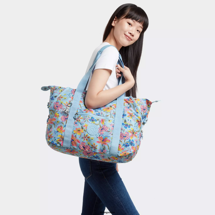 Kipling sacs fourre-tout fleurs sauvages femmes sac fourre-tout imprimé de taille moyenne FPRN262