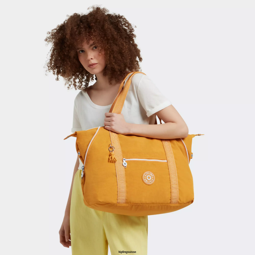 Kipling sacs fourre-tout jaune rapide femmes sac fourre-tout de taille moyenne FPRN256