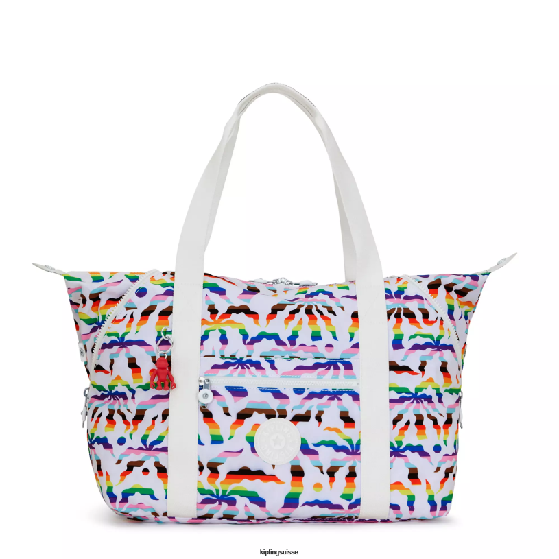 Kipling sacs fourre-tout palmier arc-en-ciel femmes sac fourre-tout imprimé de taille moyenne FPRN261 - Cliquez sur l'image pour la fermer