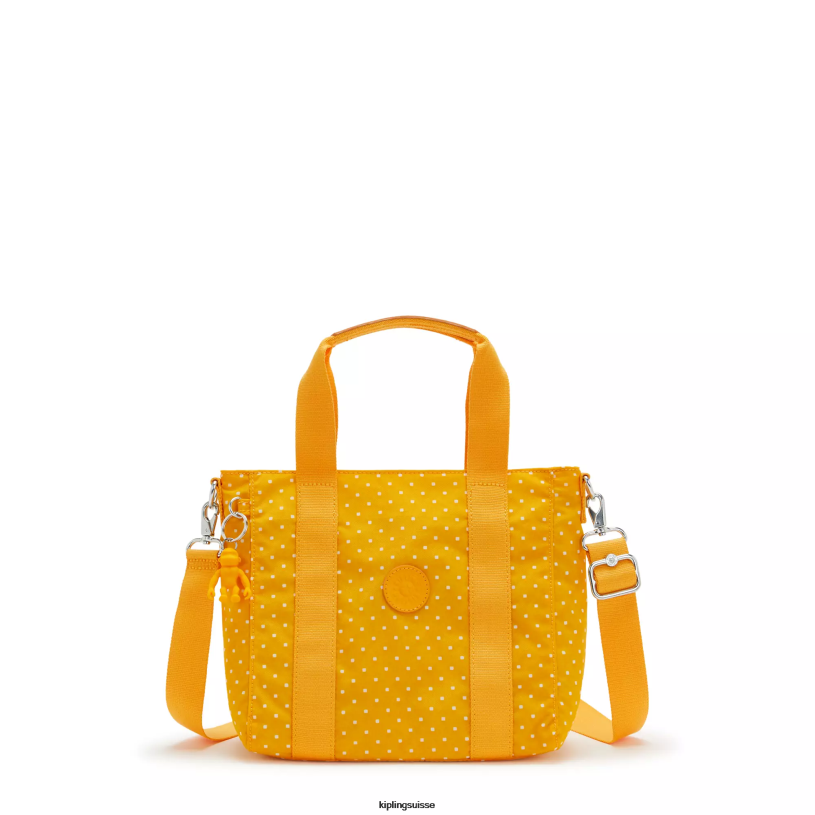 Kipling sacs fourre-tout point doux jaune femmes mini sac cabas imprimé asseni FPRN83