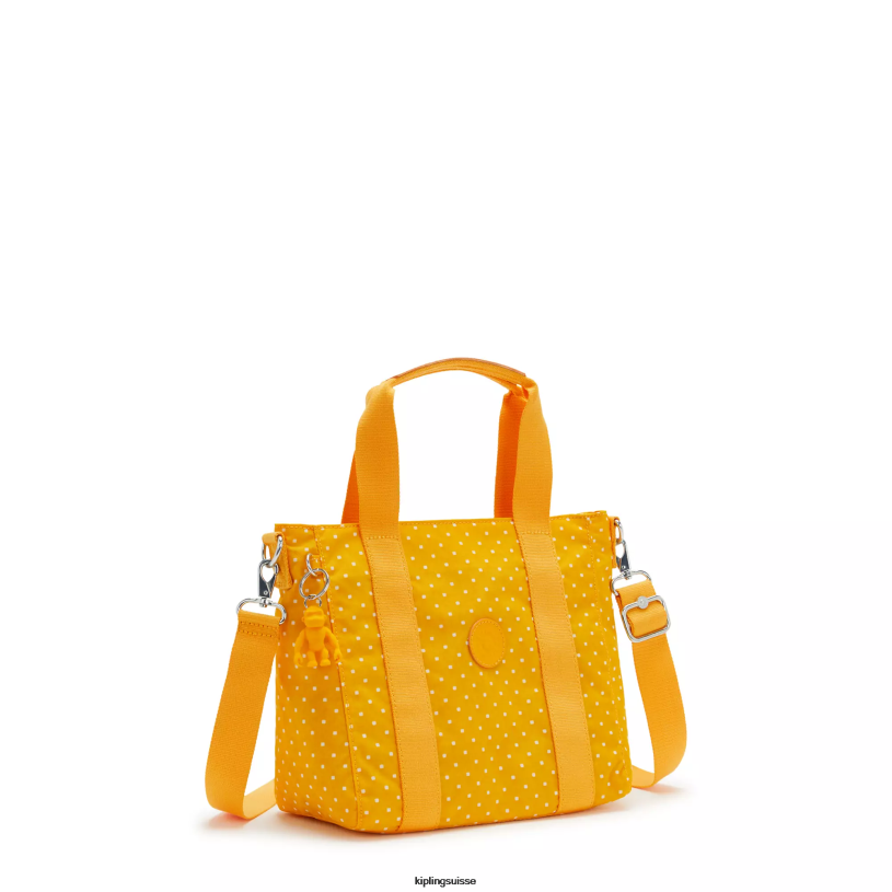 Kipling sacs fourre-tout point doux jaune femmes mini sac cabas imprimé asseni FPRN83