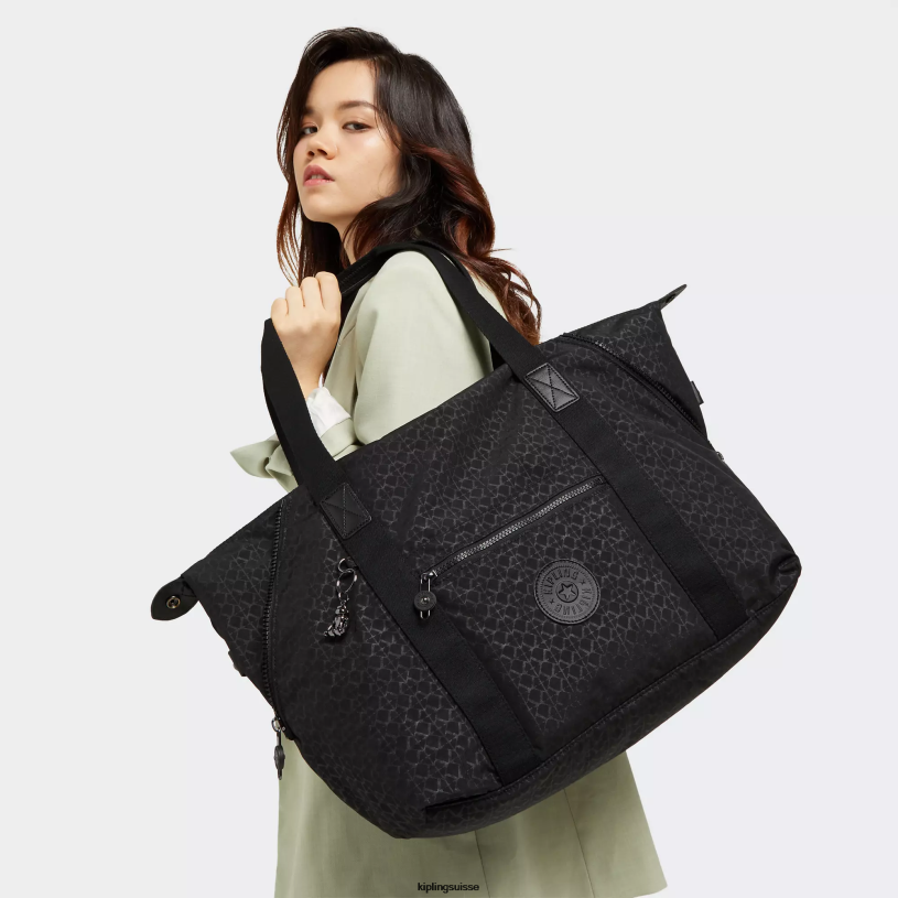 Kipling sacs fourre-tout signature en relief femmes sac fourre-tout imprimé de taille moyenne FPRN266